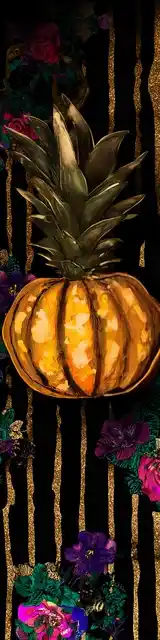 Free pineapple bookmark featuring a gold pineapple looking like a pumpkin